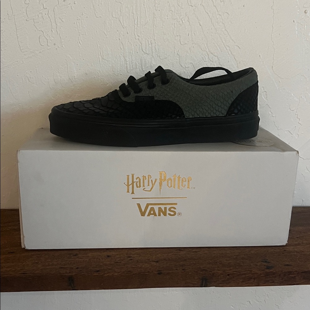 Vans Kids Black and Green Sneakers